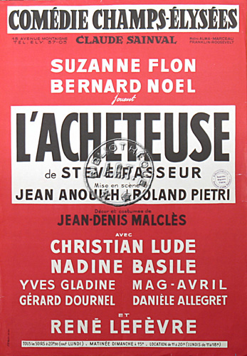 L'Acheteuse de Steve Passeur mise en scène de Jean Anouilh