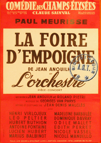 La Foire d'empoigne de Jean Anpuilh