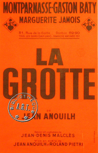 La Grotte de Jean Anouilh