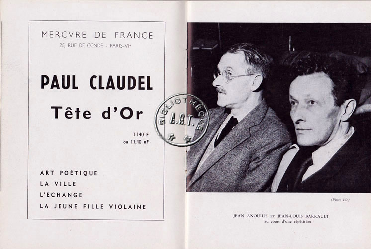 Jean Anouilh et Jean-Louis Barrault