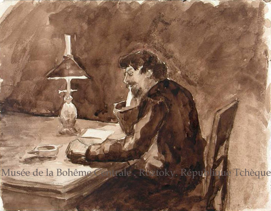 Zdenka Braunerova, lavis , Élémir Bourges à Roztoky