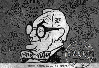 Marcel Achard, dessin de Pol Ferjac