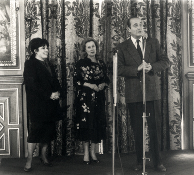 Claude Winter en photo : Danielle Mathieu-Bouillon, Claude Winter et M. Jacques Chirac