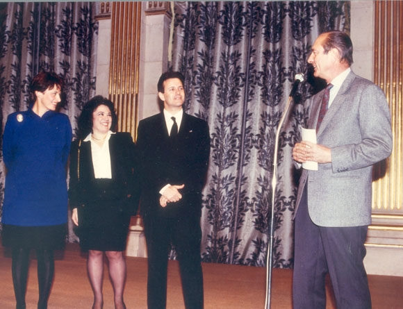 en photo : Mme de Panafieu, Danielle Mathieu-Bouillon, Francis Huster et M. Jacques Chirac