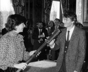 Laurent Terzieff en photo : Mme de Panafieu et Laurent Terzieff