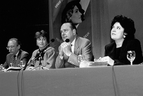 Conférence de presse, "Paris sur scène", Jean-Jacques Bricaire, Françooise de Panafieu, Jacques Chirac et Danielle Mathieu
