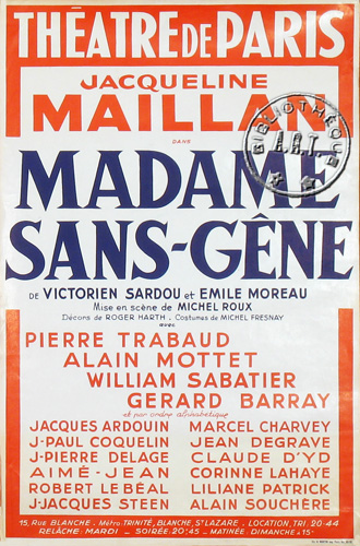 Madame Sans-Gêne de Victorien Sardou et Émile Moreau