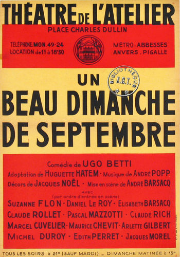 Un beau dimanche de septembre d'Ugo Betti - 1959