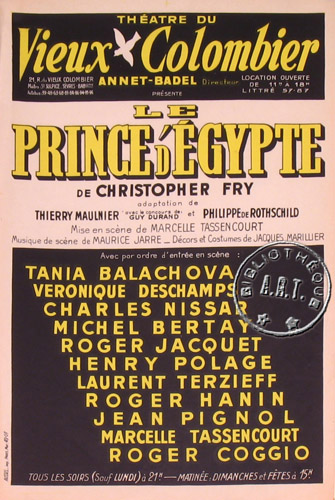 Le Prince d' Égypte de Christopher Fry