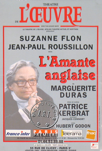 L'Amante anglaise de Marguerite Duras - 1999
