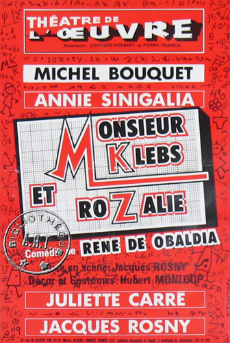 Monsieur Klebs et Rosalie de René de Obaldia