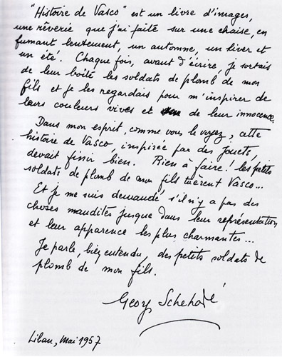 Lettre expliquant Histoire de Vasco