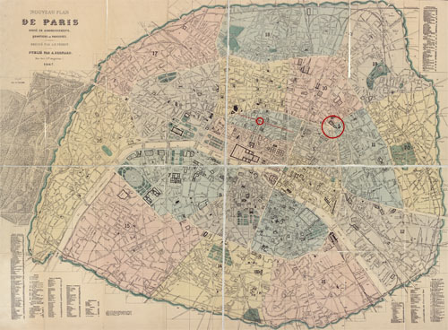 Plan de Paris en 1867